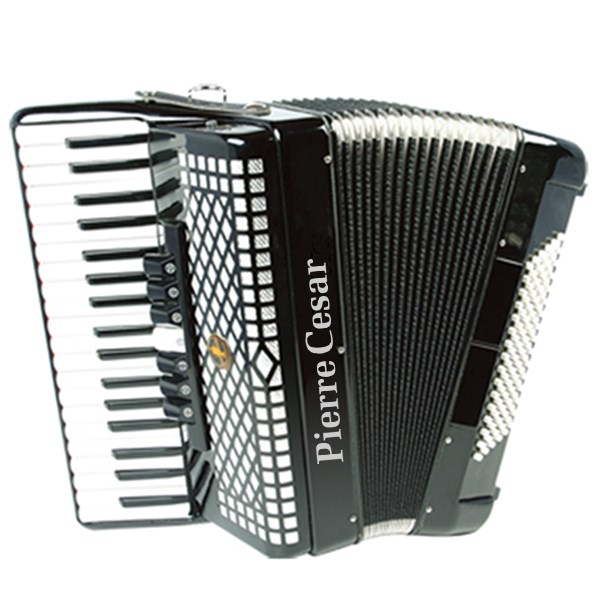 Pierre Cesar PCA-3780 BKP аккордеон, 80 басов, 37 клавиш в правой руке, 7+2 регистры, цвет черный перламутр